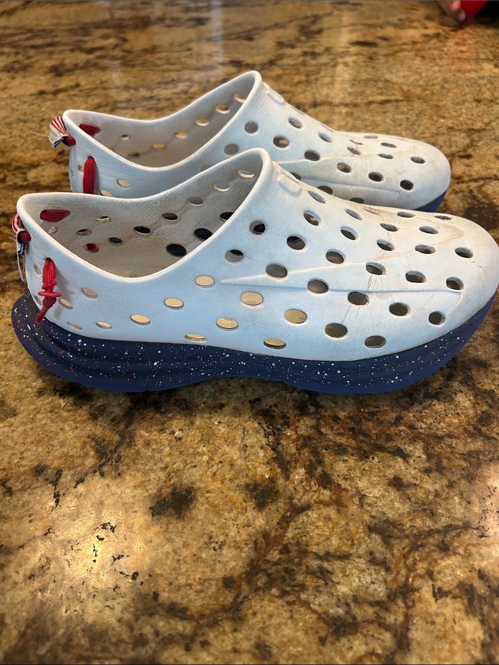 Kanes White and Navy Recovery Shoes